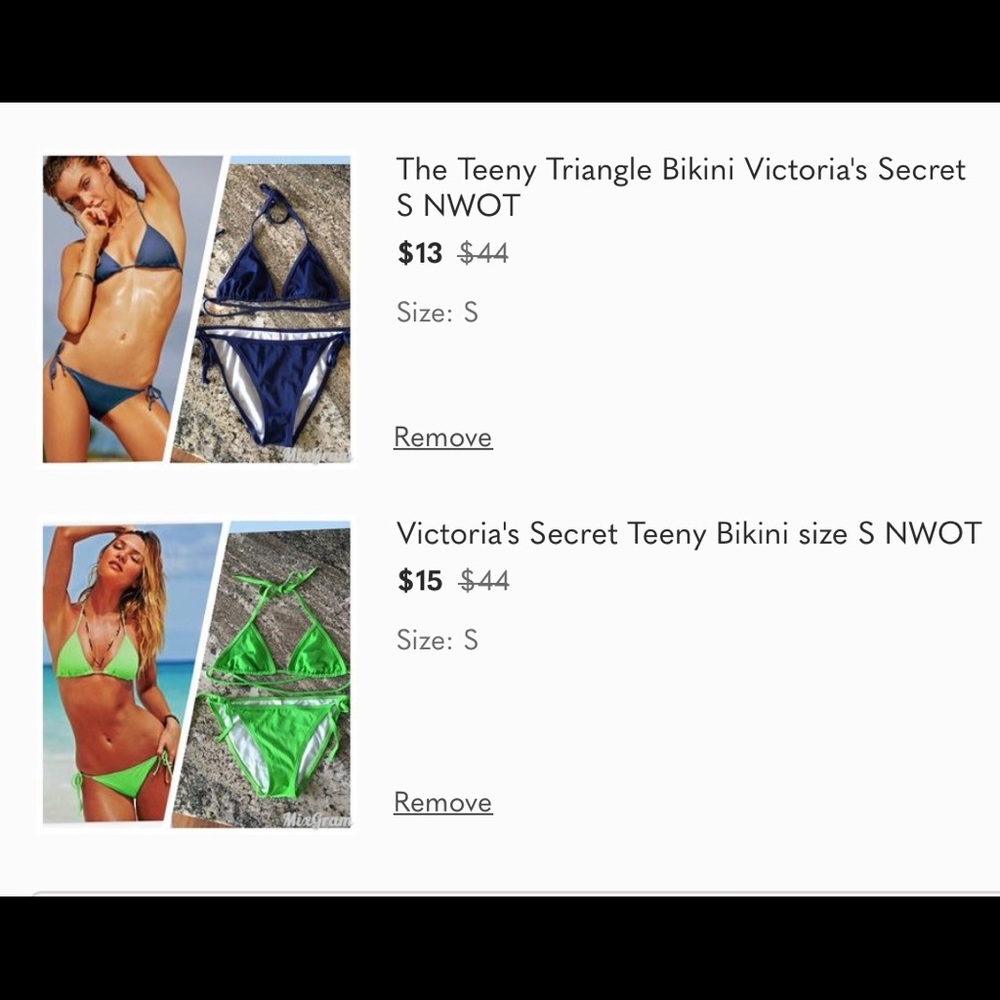 2 VS teeny triangle bikini size S